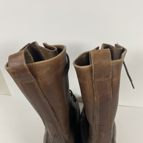 Vintage LL Bean Maine Hunting Shoe Boots Mens 10 M Brown Leather Rubber Duck 12" - Picture 11 of 14